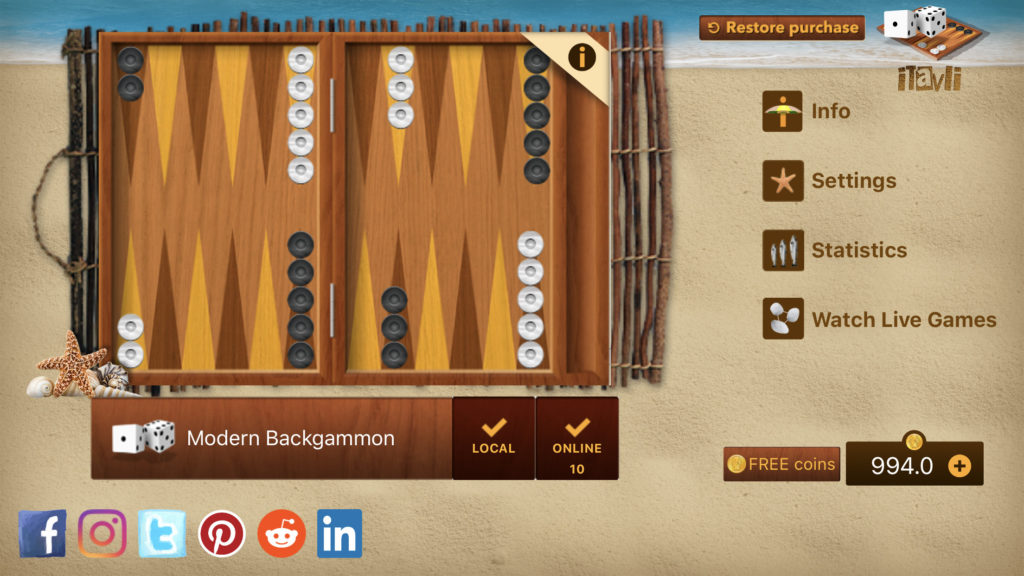 iTavli: Game browsing in version 4.9